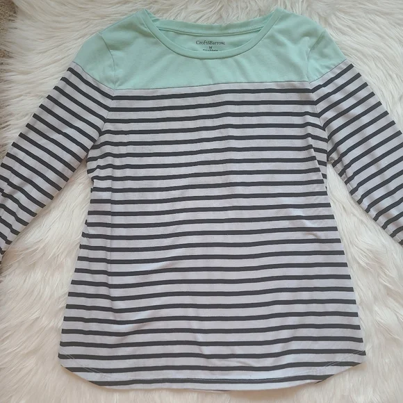 Croft & Barrow 3/4 Sleeve Striped T-shirt - Picture 8 of 15